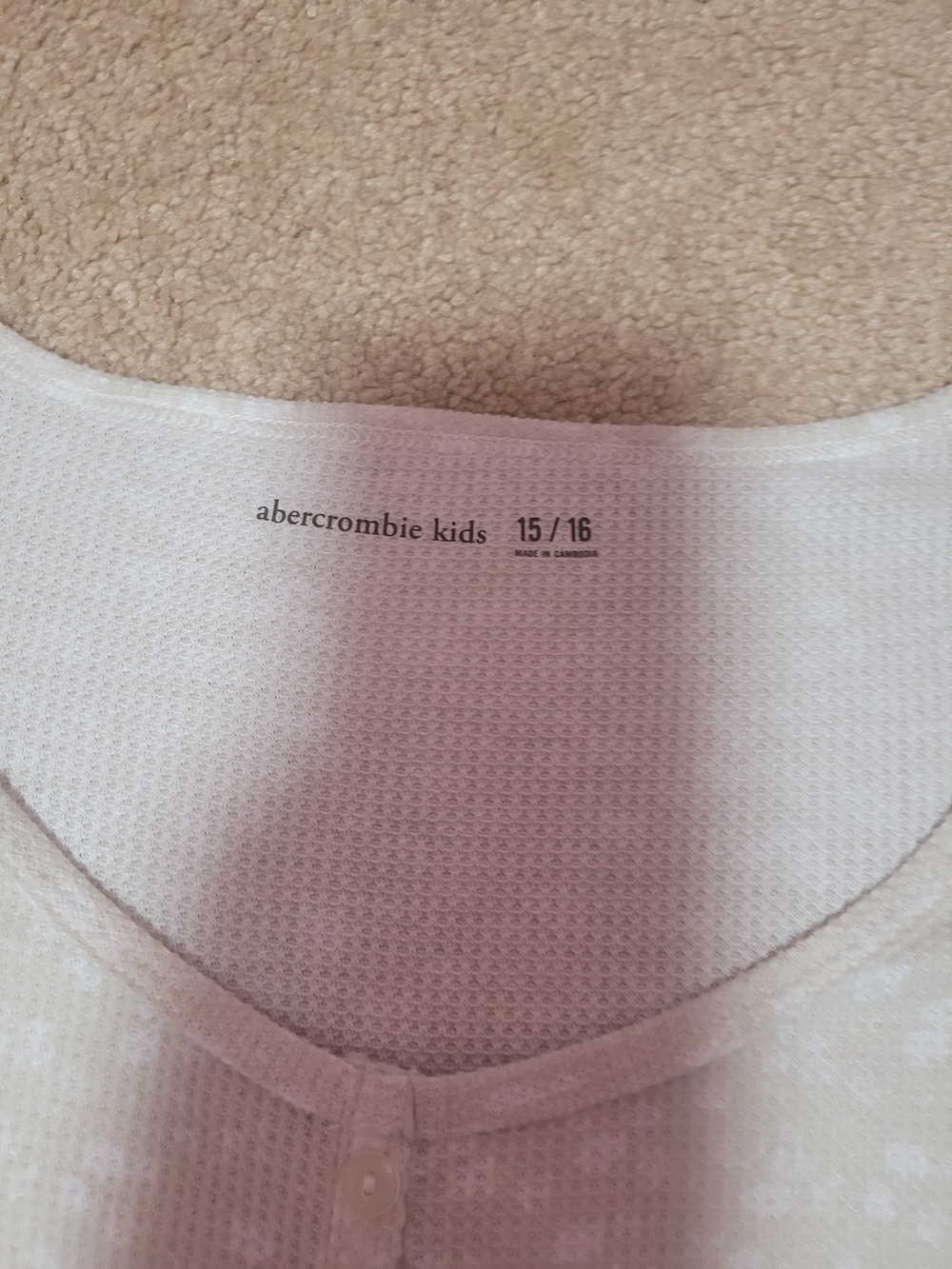 abercrombie kids White Waffle Henley Top - Girls
